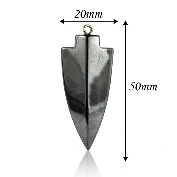 Hematite Crystal Stone Arrow Head Pendant