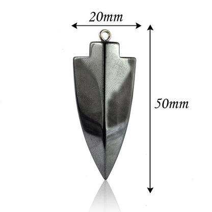 Hematite Crystal Stone Arrow Head Pendant