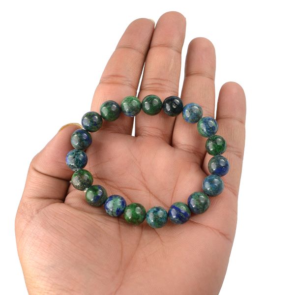 Azurite 10 mm Round Bead Bracelet