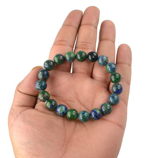 Azurite 10 mm Round Bead Bracelet
