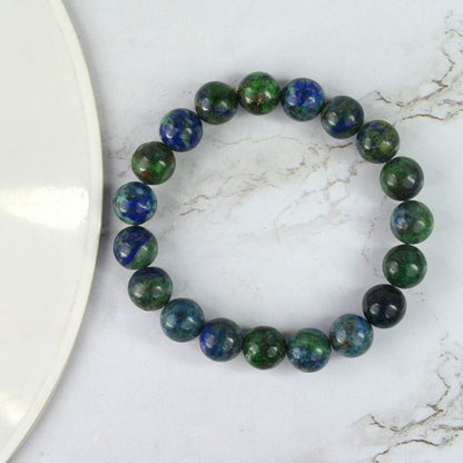 Azurite 10 mm Round Bead Bracelet