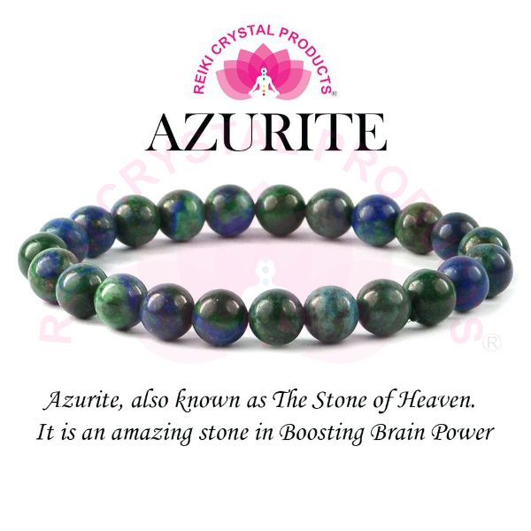 Azurite 8 mm Round Bead Bracelet