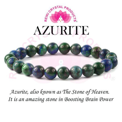 Azurite 8 mm Round Bead Bracelet