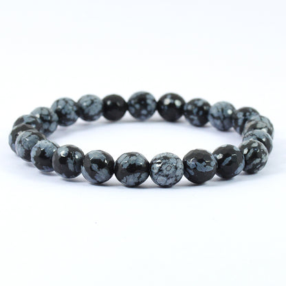Snowflake Obsidian Crystal Bracelet | Natural Healing Gemstone Bracelet for Balance & Purity