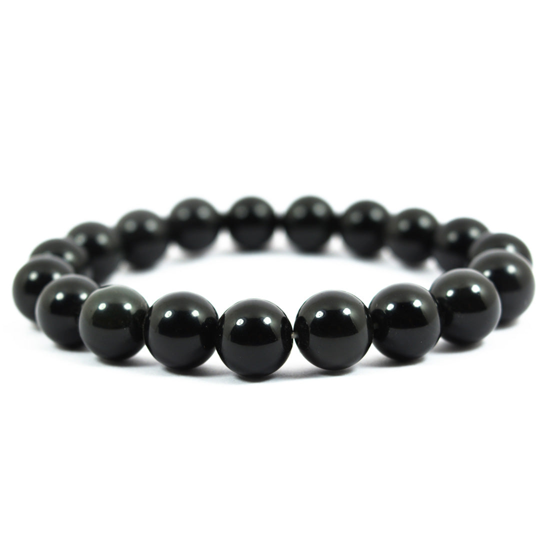 Black Onyx 10 mm Round Bead Bracelet