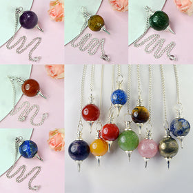 Crystal Ball Dowser Pendulum – Reiki Charged Crystal Energy Ball Pendulum for Dowsing, Meditation, Chakra Balancing & Spiritual Healing