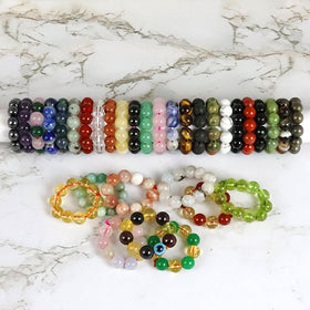 AAA Natural Crystal Stone Beads Ring 6mm