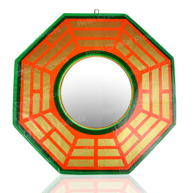 Bagua Mirror for Protection & Feng Shui Decor | Octagonal Bagua Mirror Wall Hanging 28 cm | Home & Office Decorative Accent