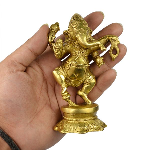 Brass Shri Ganesh/Ganpati Statue/Idol/Murti Ganpati Size 114 mm