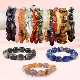Natural Crystal Stone Big Tumble Bracelet
