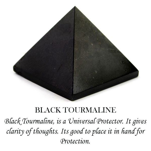 Natural Black Agate Pyramid 50-55 mm