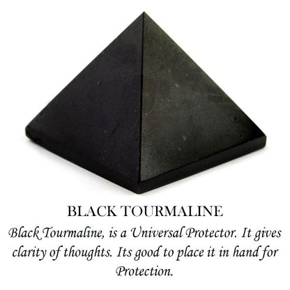 Natural Black Agate Pyramid 50-55 mm