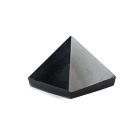Polished Black Agate Crystal Pyramid for Protection and Grounding