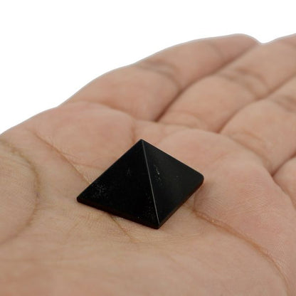 Natural Black Agate Pyramid 10-15 mm