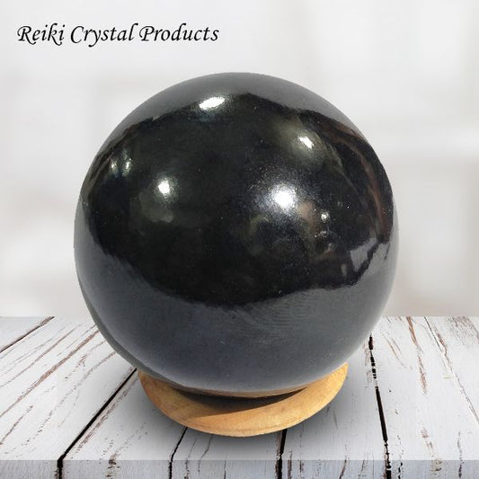 Black Agate Ball / Sphere for Reiki Healing / Grid and Vastu Correction