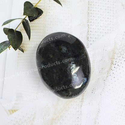 Labradorite Black Palm Stone Big Size 5 cm