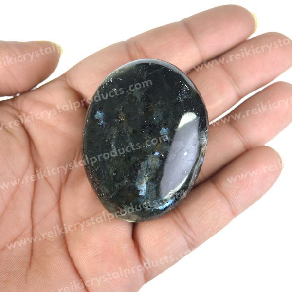 Labradorite Black Palm Stone Big Size 5 cm
