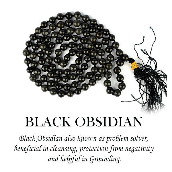 Eye Obsidian 6 mm 108 Round Bead Mala