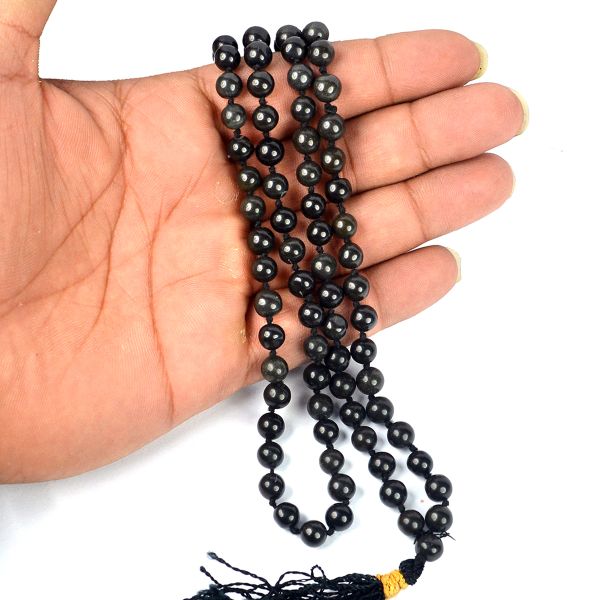 Eye Obsidian 6 mm 108 Round Bead Mala