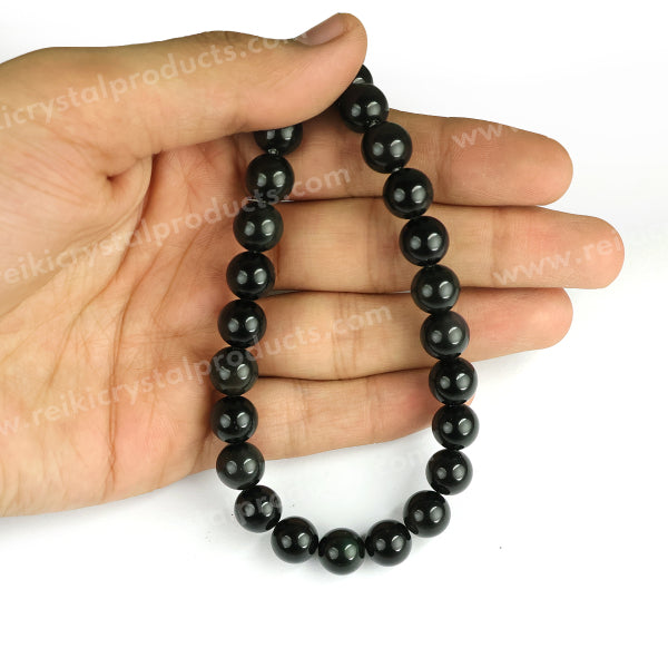 Natural Black Obsidian Beads for Bracelet and Necklace Making