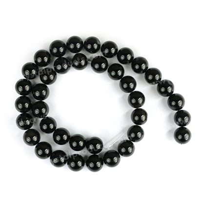 Natural Black Obsidian 10 mm Round Loose Beads for Jewelry Making