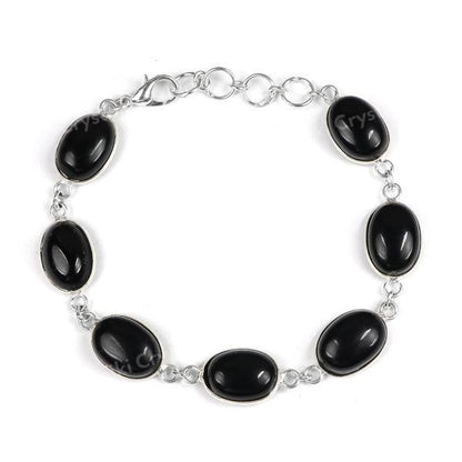 Natural Crystal Stone Adjustable Metal Bracelet for Unisex