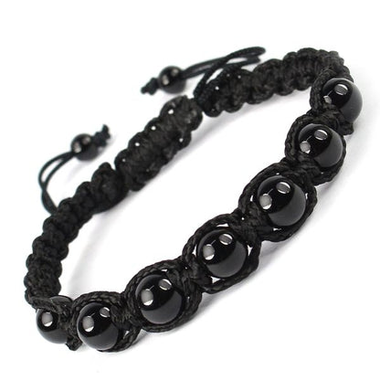 Natural Crystal Stone 8 mm Round Bead Thread Bracelet
