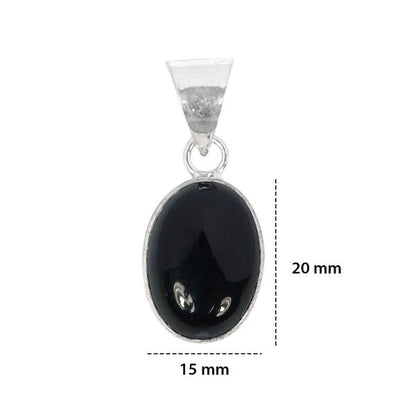 Natural Black Onyx Oval Shape Pendant Locket with Metal Chain for Unisex