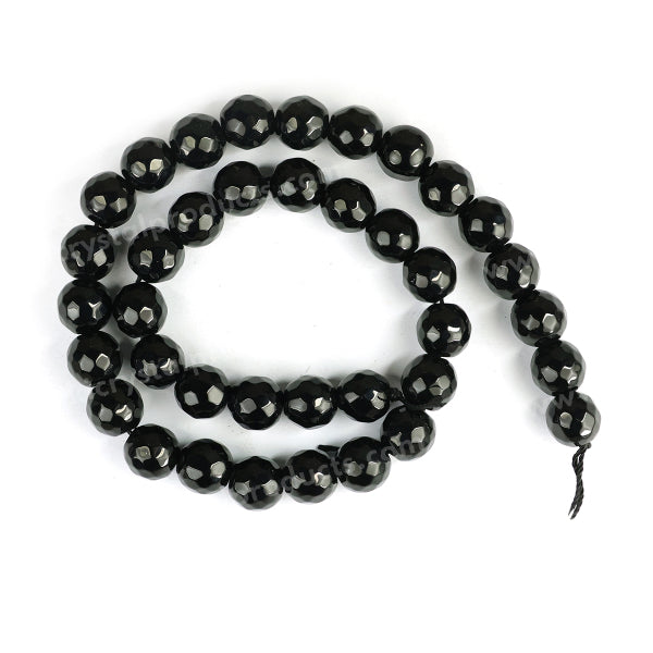 Natural Black Onyx 10mm faceted loose beads for jewelry making