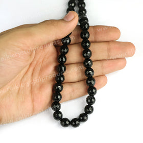 Black Onyx gemstone 10mm faceted beads strand