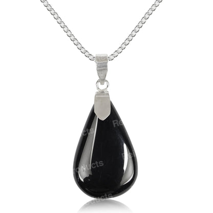 Natural Crystal Stone Drop Pendant with Metal Chain