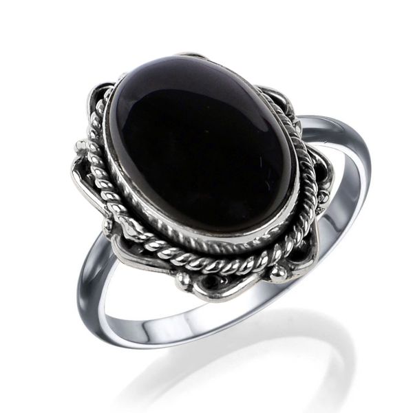 Natural Crystal Gemstone Adjustable Silver Ring