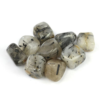 Black Rutile Quartz Tumble Stone