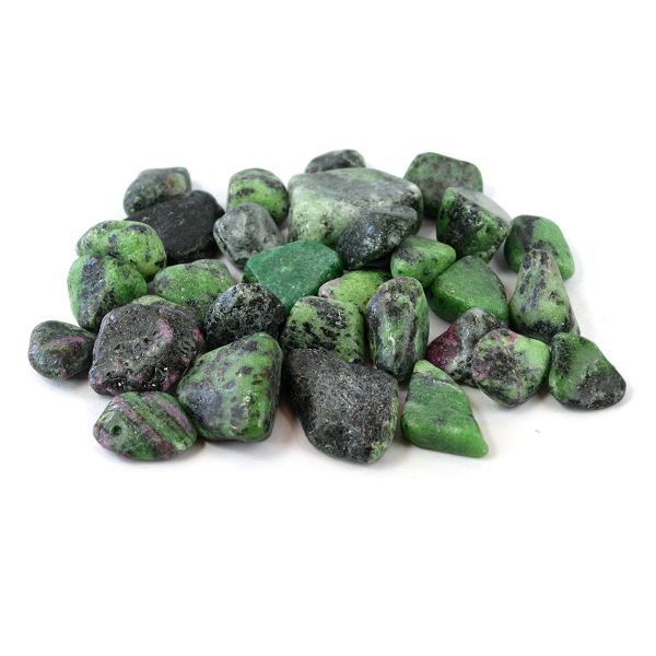 Black Spotted Green Zoisite Tumble Stone