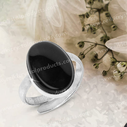 Natural Original Crystal Stone Adjustable Ring for Unisex