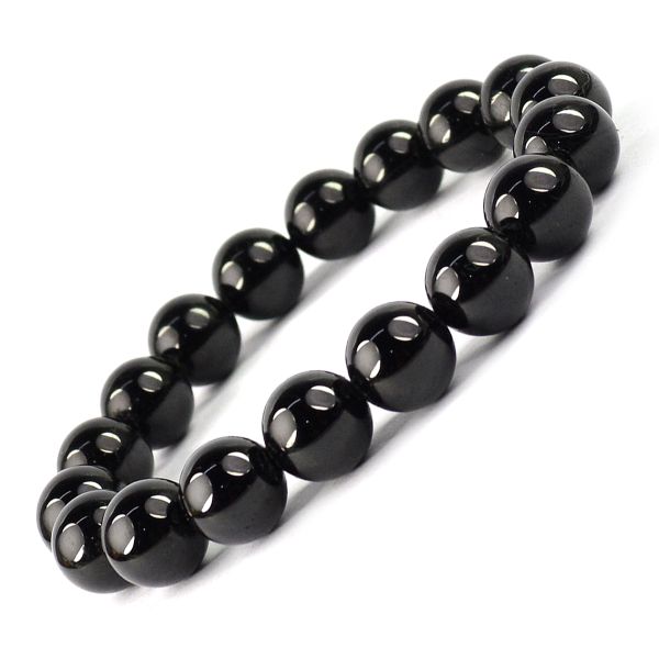 Black Tourmaline 10 mm Round Bead Bracelet