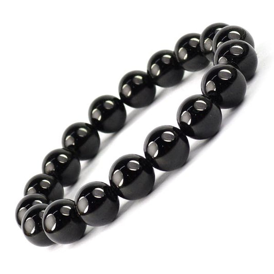 Black Tourmaline 10 mm Round Bead Bracelet
