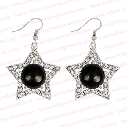 Natural Crystal Stone Star Shape Earrings for Girls Women