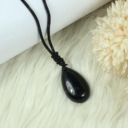 Natural Crytal Stone Drop Shape Pendant with Thrad for Unisex