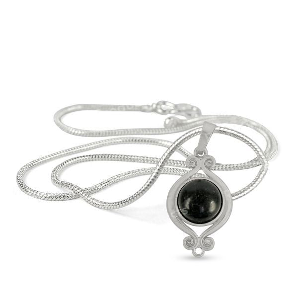 Natural Crystal Stone Designer Round Shape Pendant - Locket mm with Metal Chain