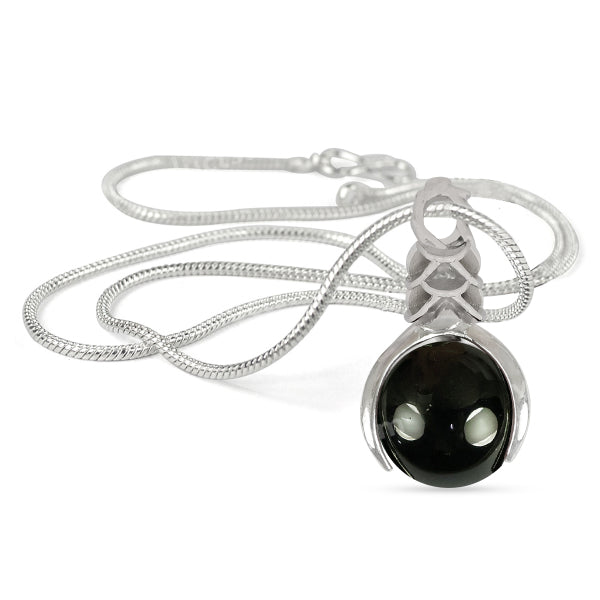 Natural Crystal Stone Ball Shape Pendant - Locket with Metal Chain