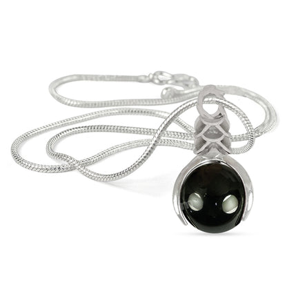Natural Crystal Stone Ball Shape Pendant - Locket with Metal Chain