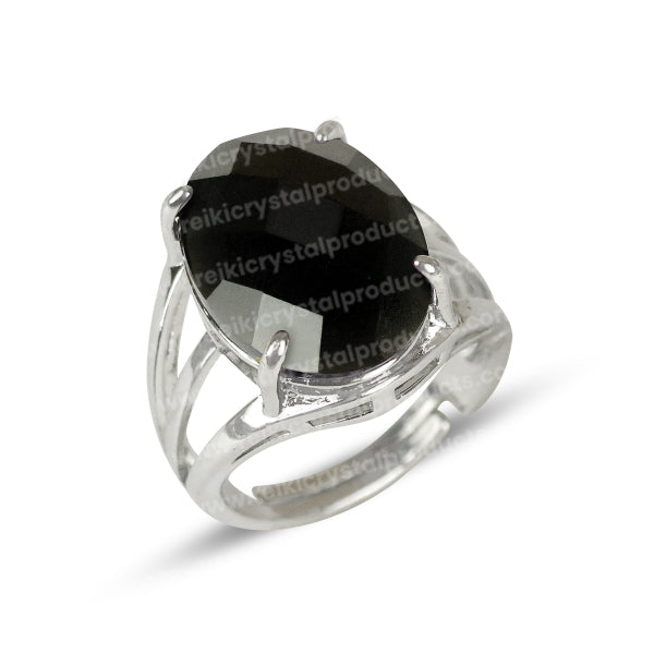 Natural Crystal Gemstone Adjustable Oval Shape Ring