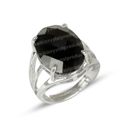 Natural Crystal Gemstone Adjustable Oval Shape Ring