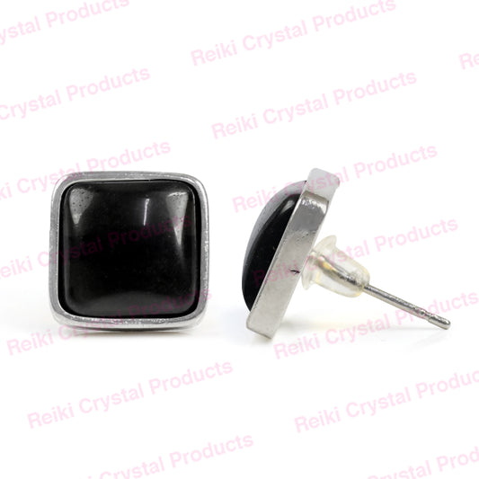 Natural Crystal Stone Square Earrings / Tpos / Studs for Girls Women