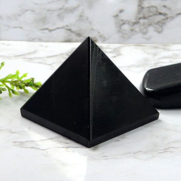 Black Tourmaline Pyramid for Reiki Healing / Grid and Vastu Correction