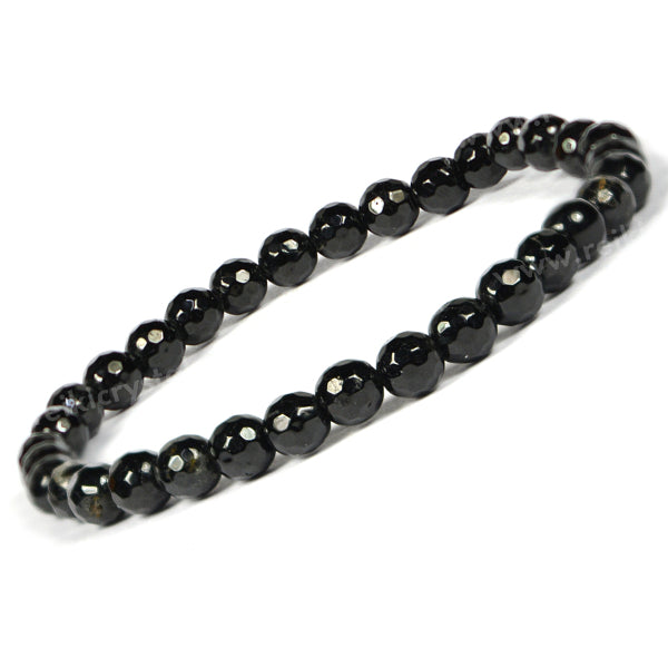 Natural Crystal Stones 6 mm Faceted Beads Bracelet