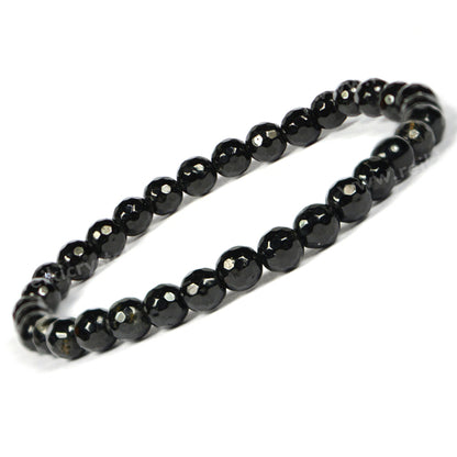 Natural Crystal Stones 6 mm Faceted Beads Bracelet