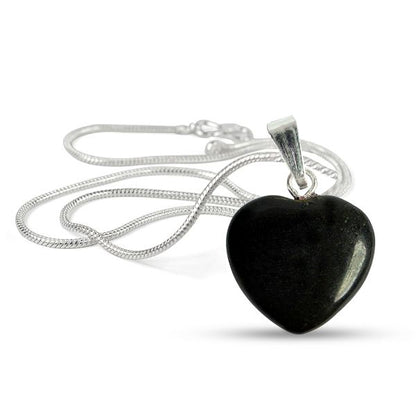 Natural Crystal Stone Heart Shape Pendant Size 15-20 mm with Metal Chain
