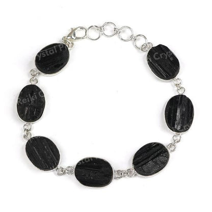 Natural Crystal Stone Adjustable Metal Bracelet for Unisex